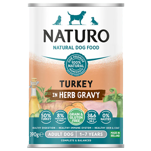 Naturo Grain and Gluten Free Turkey in Gravy Tin 390g