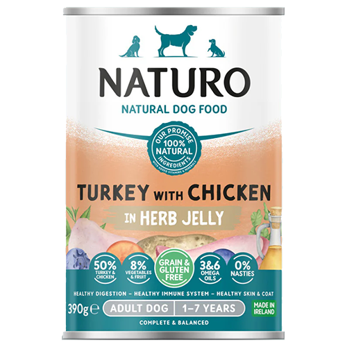 Naturo Grain & Gluten Free Turkey with Chicken in Jelly Tin 390g