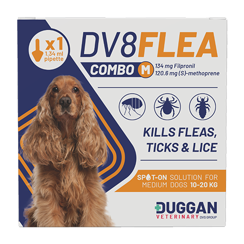 Duggan DV8 Medium Dog Flea, Tick & Lice Combo Spot-On 1 x 1.34ml (Each)