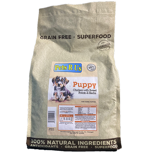 Pets R Us Puppy Chicken, Sweet Potato & Herb Dry Food 3kg