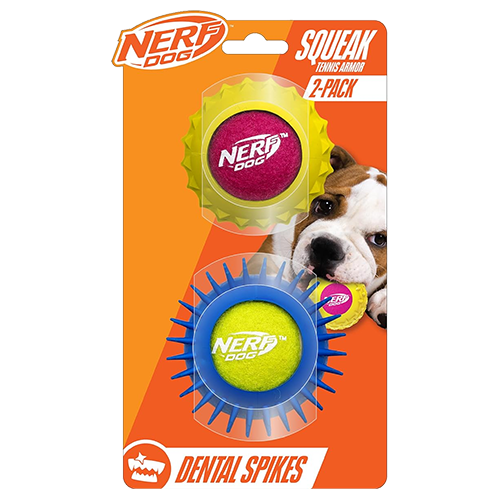 NERF Squeaky Balls With Armour Rubber 2pk