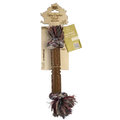 Retorn Rubber Flosser With Rope Dog Toy 1