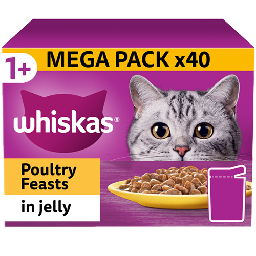 whiskas adult poultry feasts jelly 40